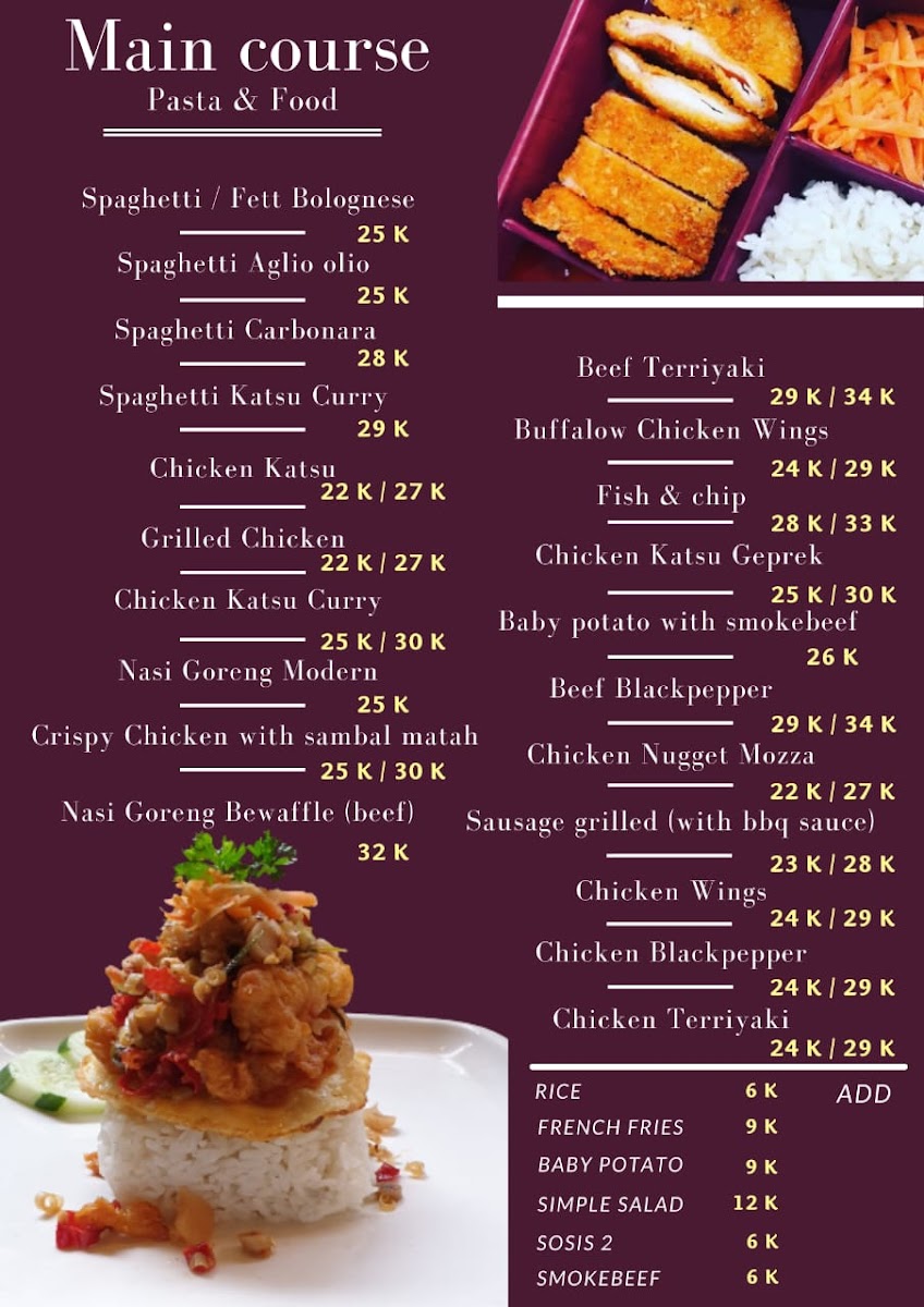 Be waffle Menu - Image 1